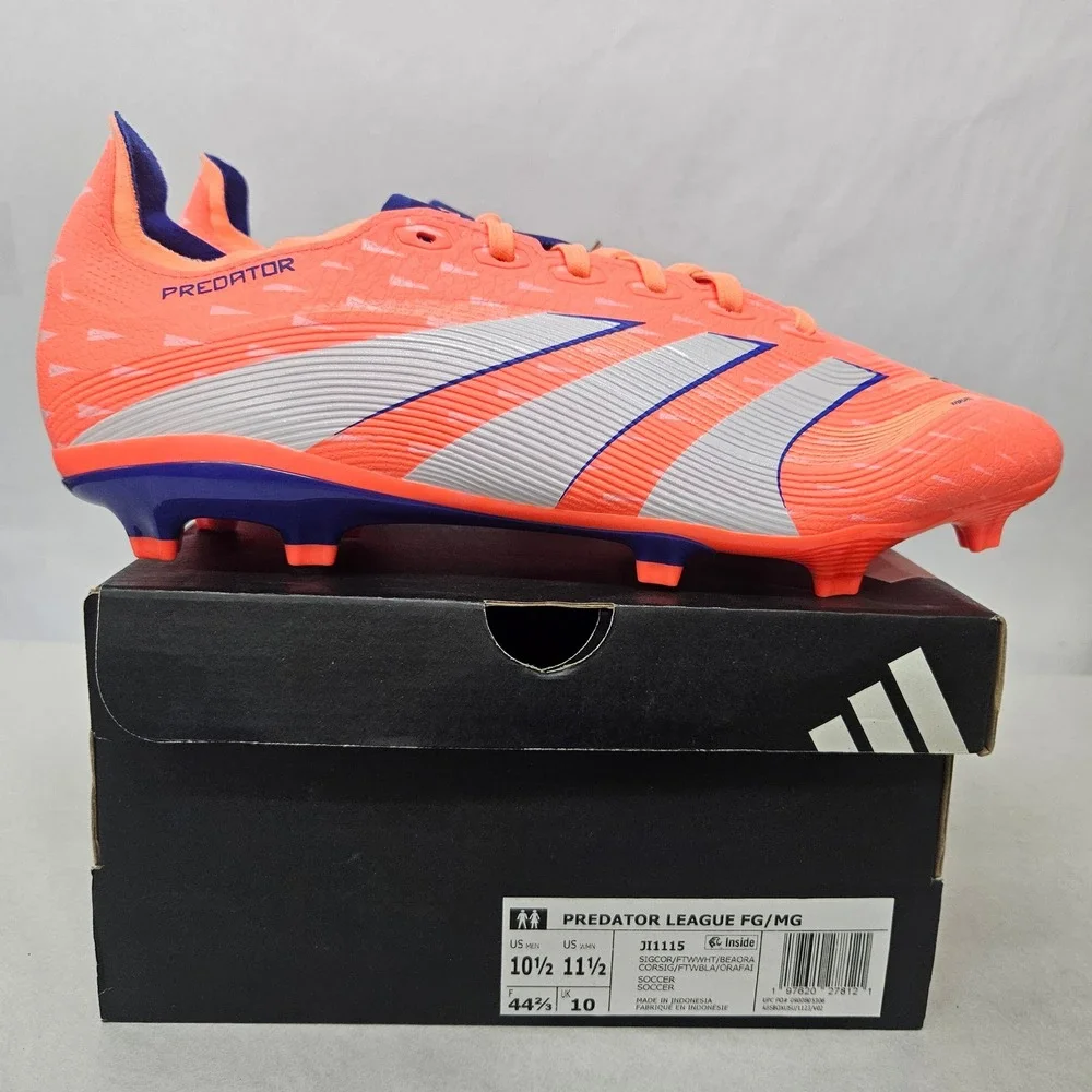Adidas Predator League FG/MG Soccer Cleats‎ JI1115 Orange Blue Men's Size 10.5